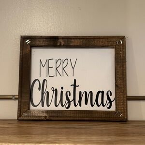 Rustic Brown Merry Christmas Sign Handmade
